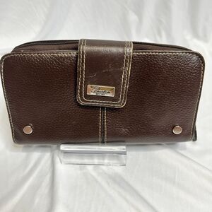 Buxton Brown Leather‎ Wallet Organizer Multi Compartment Card Holder Zip Around